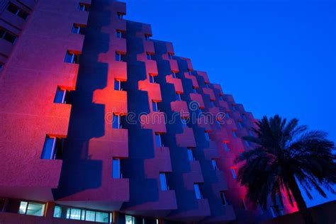 Facade of Office Building at Night Stock Photo - Image of work, area: 11266304