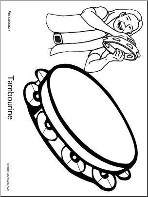 Coloring Page: Tambourine – Abcteach