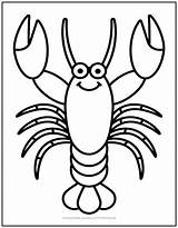 Lobster Clipart Clip Outline Coloring Cartoon Drawing Printable Pages  sketch template