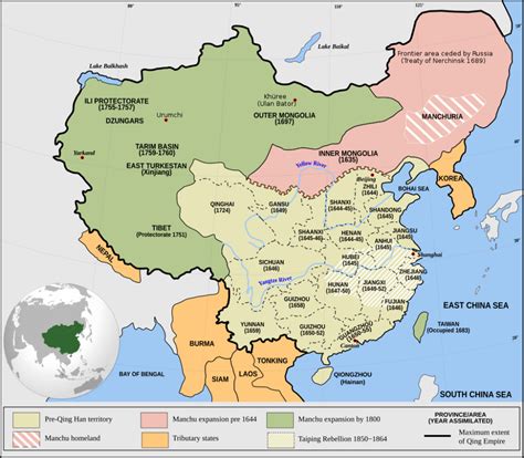 Qing Empire circa 1820 EN - Dinastia Qing – Wikipédia, a enciclopédia ...