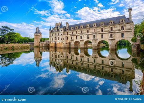 Chenonceau Castle in Loire Valley, France, Panoramic View Stock Image ...