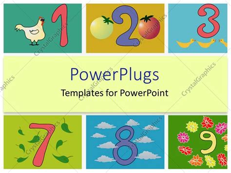 PowerPoint Template: Whimsical numbers, counting, kindergarten, elementary education (10788)