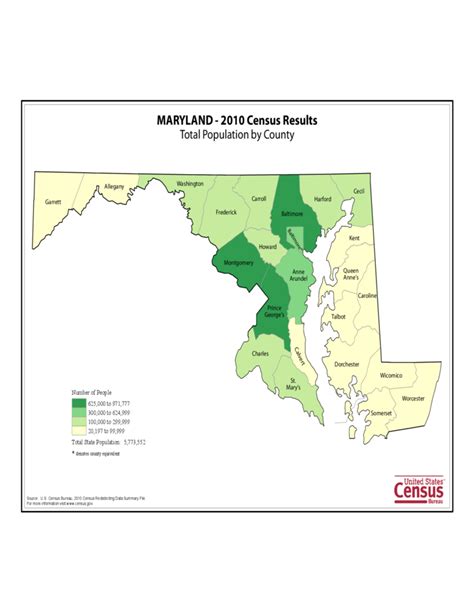 Maryland County Population Map Free Download