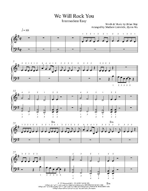 We Will Rock You by Queen Sheet Music & Lesson | Intermediate Level