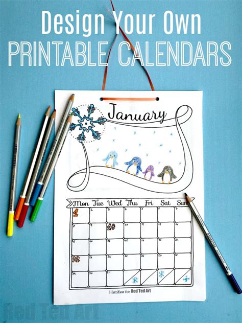 Free Cute Printable Calendar 2023 - Red Ted Art