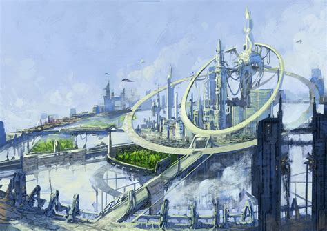 Sci fi flyning city by Gnigi on deviantART | Paisaje de fantasía ...