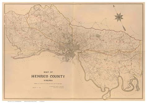 Henrico County Virginia 1901 - Old Map Reprint - OLD MAPS