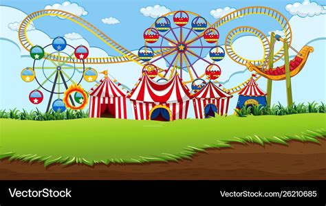 Fun fair background scene Royalty Free Vector Image