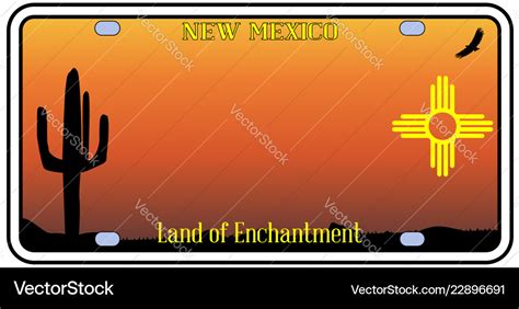 New mexico license plate Royalty Free Vector Image