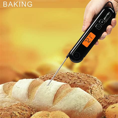 Review Digital Instant Read Meat Thermometer, Foldable Probe Waterproof Thermometer for BBQ ...