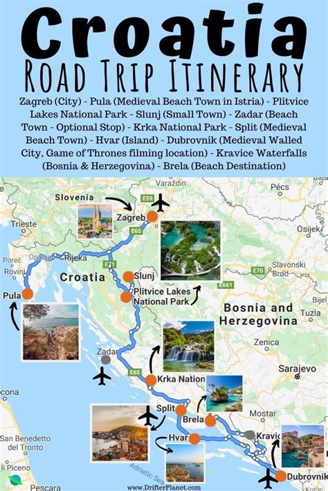 Ultimate Croatia Road Trip Itinerary: Best Places to Visit + Map - Drifter Planet | Road trip ...