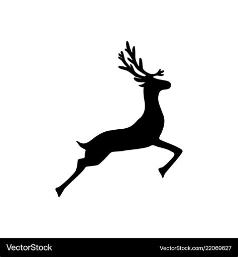 Vector Illustrations Christmas Deer Silhouette Stock Vector 2080690923 ...