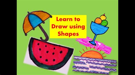 Learn to draw using Shapes - Semi Circle| Draw using Shapes - YouTube