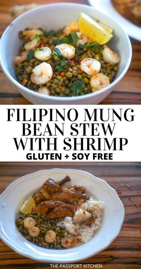 Easy Filipino Munggo Guisado (Mung Bean Stew) with Shrimp