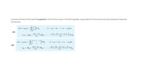 Solved Compute a 5D-value of the cosh 0.56cosh 0.56 for from | Chegg.com