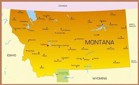 Montana City Map | Large Printable High Resolution and Standard Map | WhatsAnswer | Map, Montana ...