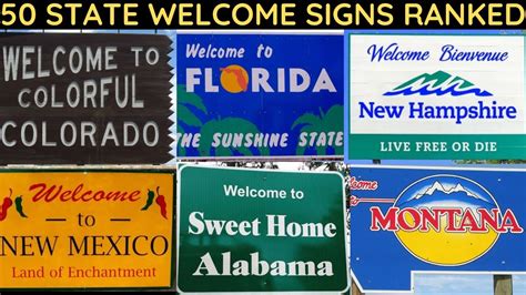 Ranking the 50 State Welcome Signs - YouTube