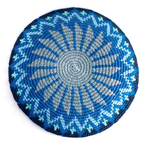 Colorful Crocheted Kippah (Yarmulke) | Yarmulke, Kippah, Tapestry crochet patterns