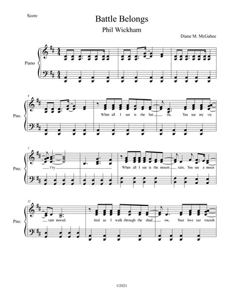 Battle Belongs (arr. Diane M. McGahee) by Phil Wickham Sheet Music for ...