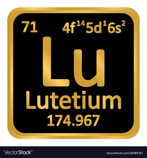 Periodic table element lutetium icon Royalty Free Vector