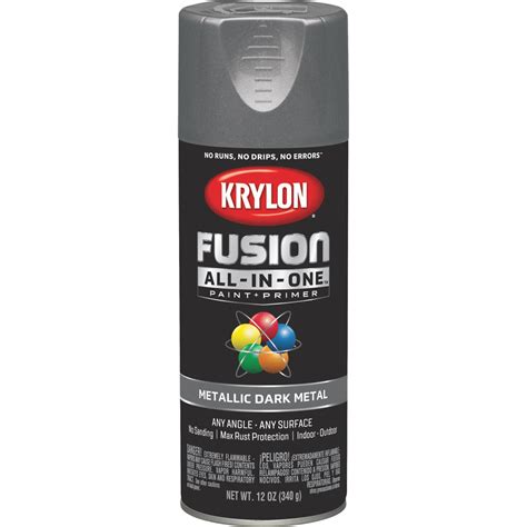 Krylon Fusion All-In-One Metallic Spray Paint & Primer, Dark Metal, 12 Oz. - Walmart.com