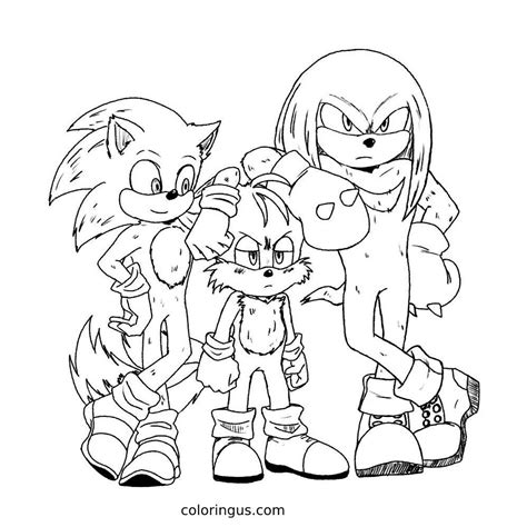 Sonic Tails And Knuckles Coloring Page