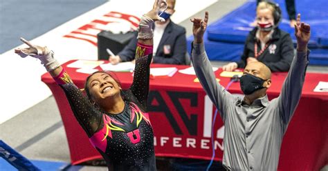 The Utah gymnastics team defeats Pac-12 rival Arizona at the Huntsman ...