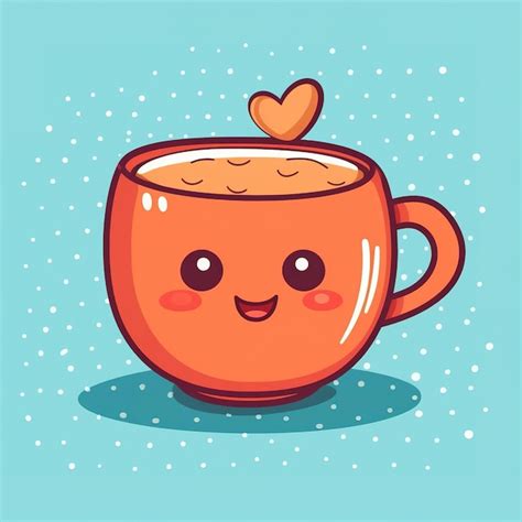 Premium AI Image | cute coffee cup in a doodle style