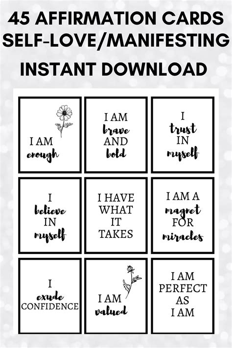 Positive Affirmation Cards Printable, Daily Affirmation Cards, Self ...