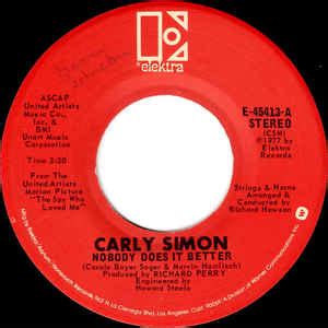 Carly Simon - Nobody Does It Better (1977, CSM, Red Labels, Vinyl) | Discogs