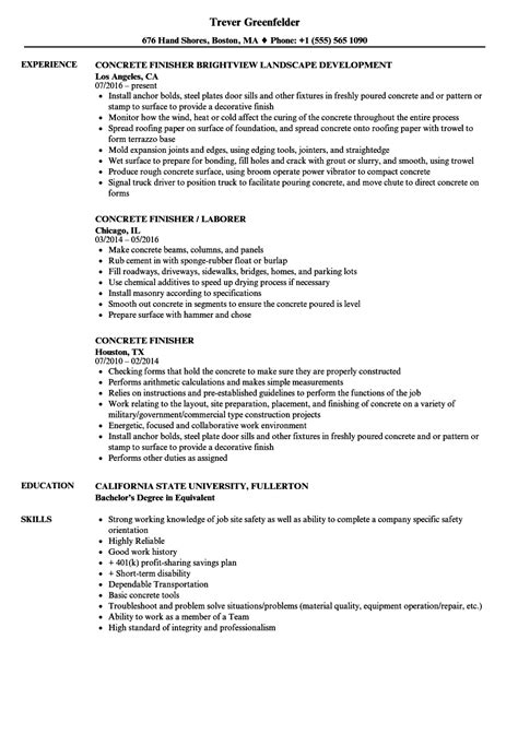 Concrete Worker Job Description For Resume | Mt Home Arts