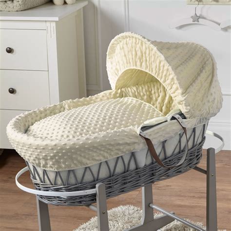 Luxury Baby Wicker Moses Basket Full Set with Rocking Stand | eBay