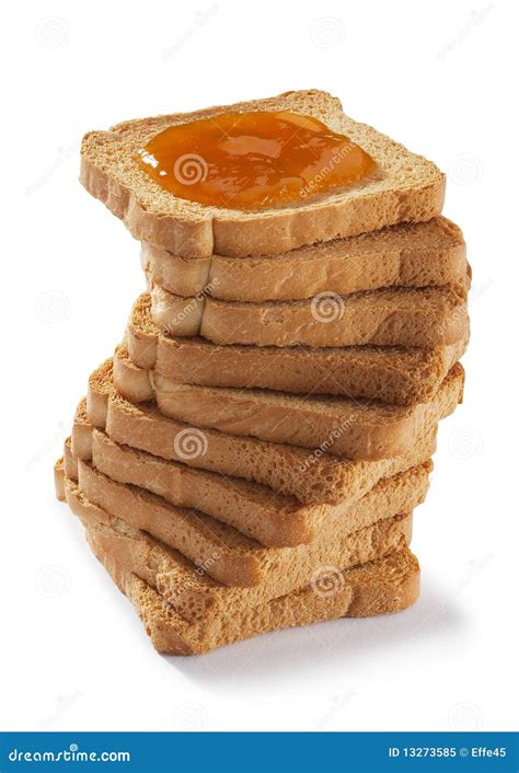 Toasted bread with jam stock image. Image of background - 13273585