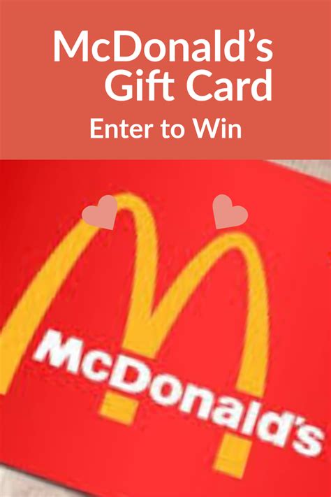 Free McDonald's Gift Card | Mcdonalds gift card, Walmart gift cards ...