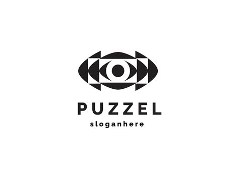 eye logo vector icon illustration with black and white puzzle 23835466 ...