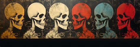 Premium AI Image | Skull illustration background wallpaper design day ...