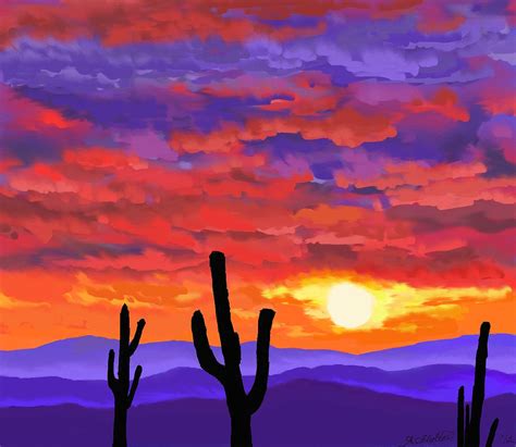 The Flaming Desert Painting by Amy Scholten