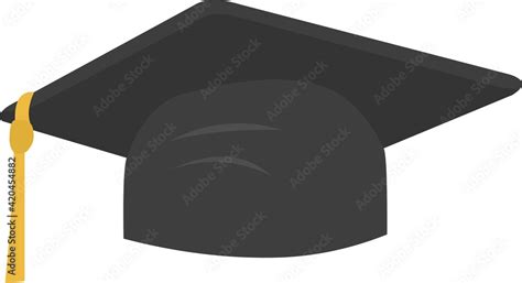 Vector emoticon illustration of a gray graduation hat Stock Vector ...