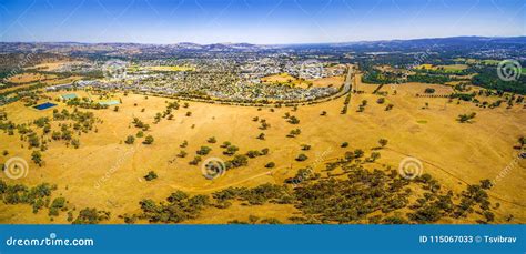 Aerial Panoramic Landscape of Wodonga - Town in Victoria. Stock Image - Image of destinations ...