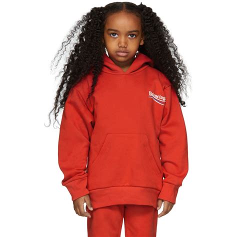 Balenciaga Girl - Red Campaign Logo Hoodie | Red campaign, Kids outfits, Campaign logo