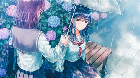 97 Anime Girl Umbrella Rain Wallpaper For FREE - MyWeb