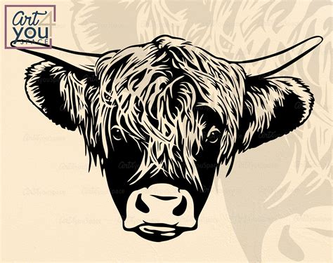 Highland Cow SVG Heifer Dxf Bull Farm Animal Buffalo - Etsy