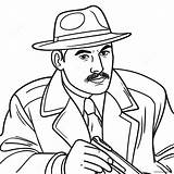 Mysterious Detective In Action Coloring Page 68405 54136 sketch template