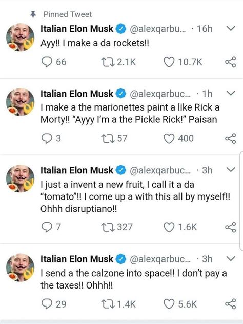 Italian Elon Musk | Parody Elon Musk Twitter Accounts | Know Your Meme