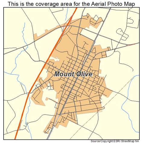 Aerial Photography Map of Mount Olive, NC North Carolina