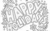 Happy Holidays Coloring Pages sketch template