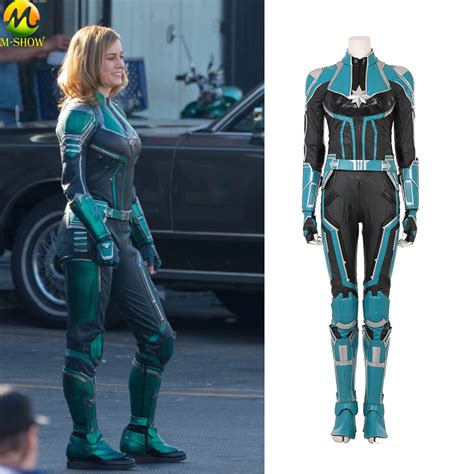 Captain Marvel Cosplay Costume Women Superhero Carol Danvers Cosplay ...