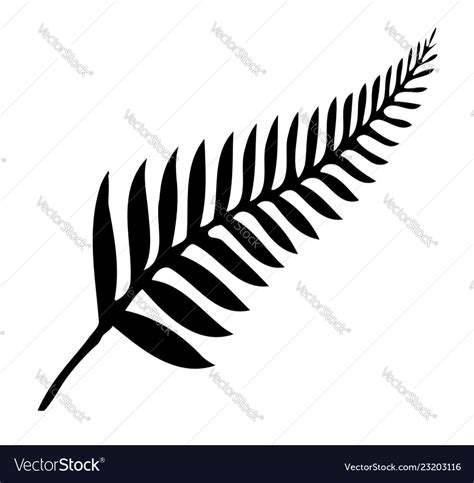 Silver fern of new zealand Royalty Free Vector Image