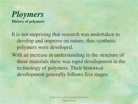 PPT - Polymers History of Polymers PowerPoint Presentation - ID:348206