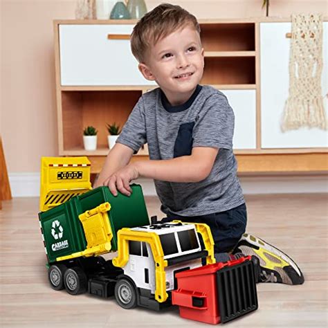 JOYIN Toys for 3+ Yesrs Old Boys, 16" Large Garbage Truck Toy, Friction Powered Waste Management ...